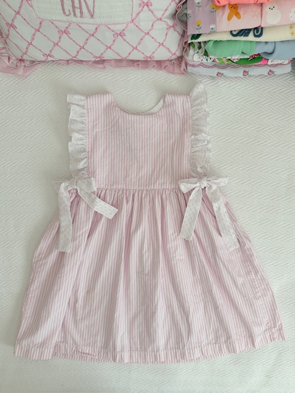 Striped and Swiss dot dress size 8